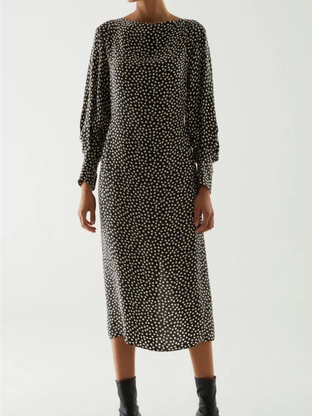 COS Black and White Polka Dot Maxi Dress
